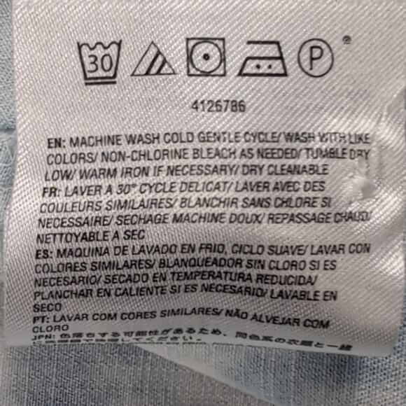 Volcom Men’s M/L Blue White Tie Dye Denim Long Sleeve Button Down Casual Shirt - Picture 13 of 14